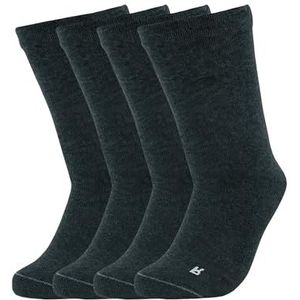 Vitopia 4 paar gezondheidssokken voor diabetici-sokken zonder elastische band voor heren en dames, extra brede schacht in brede trechtervorm, bijzonder adervriendelijk, antraciet, 43/46 EU