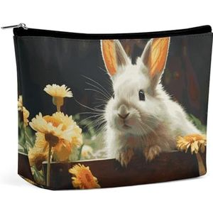 HJUQNGF Zoete Snoep Cosmetische Tas Draagbare Toilettas Grote Capaciteit Reizen Make-up Tassen Schoonheid Make-up Organizer voor Full-Size Shampoo Conditioner Borstels Set Make-up Accessoires, Konijn