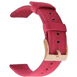 LQXHZ 18mm 20mm 22mm Gevlochten Canvas Band Compatibel Met Samsung Galaxy Watch 3/4 40mm 44mm Classic 46mm 42mm Quick Release Armband (Color : Red rose gold, Size : 20mm)