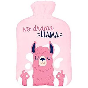 Warmwaterkruik met pullover overtrek 2 liter bedfles met mooie fleece print overtrek rubber warmwaterkruik met deksel Lama 2 [092]