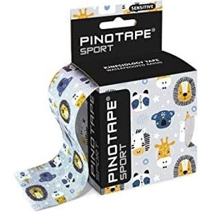 Pinotape Sport Sensitive Tape - Zoo - 5 cm x 5 m - waterdichte kinesiotape - voor de gevoelige huid - latexvrij - sterke hechting | 2 tapes van elk 5 meter = 10 meter