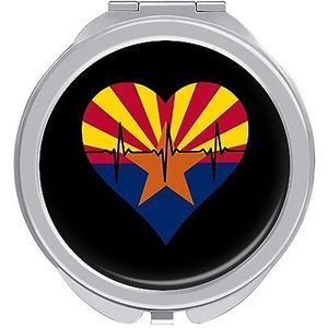 Liefde Arizona Heartbeat Compact Kleine Reizen Make-up Spiegel Draagbare Dubbelzijdige Pocket Spiegels voor Handtas Purse