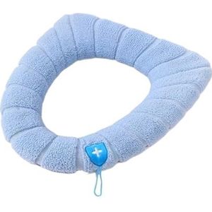 Toiletbrilkussens, Universele toiletzitting kussenhoes veelkleurig(Blue With Handle)