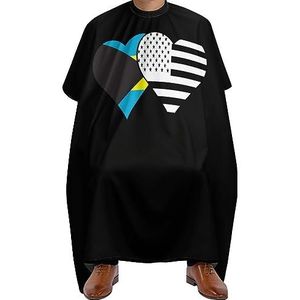 Salon Cape Bahama's Vlag En Zwarte Amerikaanse Vlag Kapper Cape Unisex Kappers Jurk Premium Kappers Cape Voor Herbruikbare Kappers Kapper Accessoires 140x168cm