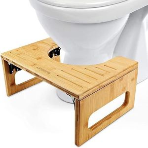 BUDDLEY WC Krukje Opvouwbaar, Toiletkrukje inklapbaar, WC Opstapje Volwassen en Kinderen, Toilet Squatty, Toiletkrukje Juiste houding, Potty Training (Bamboe & Inklapbaar)