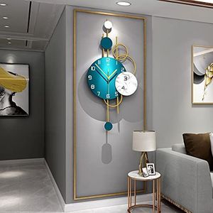 GPDNBIEU, Romeinse cijfers Europese industrieklok ronde metalen stille wandklok moderne grote wandklok, 40 * 80cm