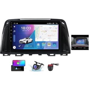 9 Inch Touchscreen Dubbel DIN Autoradio Compatibel met Mazda 6 Atenza 3 GJ 2012-2015 met Carplay/Android Auto FM RDS DAB+ Autoradio WiFi 4G Carplay Android Auto Bluetooth 5.0 DSP(B,NF-6)