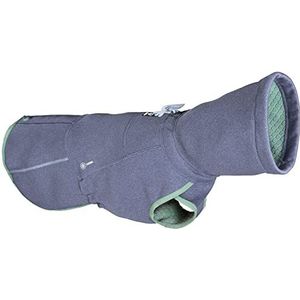 Hurtta Razzle-Dazzle Midlayer jas voor honden, verstelbaar, omkeerbaar, Pull On, te gebruiken onder regenjassen en winterjassen - BlackBerry/grijs-groen 60 cm