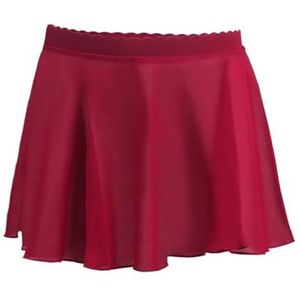 Vrouwen Chiffon Ballet Wrap korte rok， Ballet tailleband leotard chiffon rok ballet chiffon wikkelrok(Red,S for 90 to 135cm)