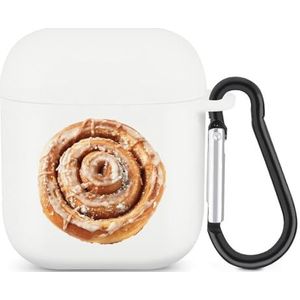 Cinnamon Roll Leuke Case voor AirPods 2&1 Schokbestendige Beschermende Hoofdtelefoon Gevallen Cover Met Sleutelhanger Voor Mannen Vrouwen