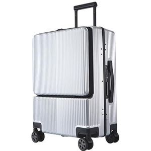 Koffer Trolleybagage met aluminium frame, zakenreiskoffer op wielen, koffer met laptoptas (Color : Aluminium frame7, Size : 20inch)
