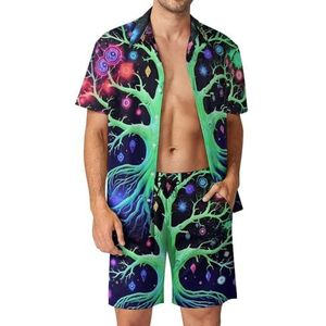 Neon Life of Tree Heren Zomer Strand Outfits Shirt En Shorts Set 2 Stuk Vakantie