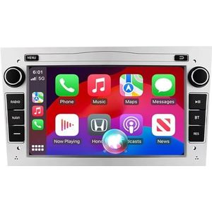 Android Radio voor Opel Astra/Antara/Vectra, 7 inch Touchscreen Autoradio met Wireless CarPlay Android Auto Bluetooth WIFI(Silver,8Core(8+256GB))