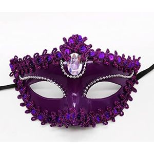 Feestmasker, Maskerademasker Maskers, Metalen Maskerademasker for Vrouwen Feestmaskers Halloween Dames Maskeradebal(Purple)