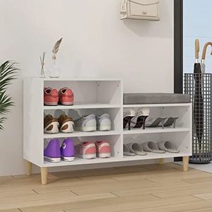 Schoenenkast Hoogglans Wit 102x36x60 cm Bewerkt Hout,Schoenen Opbergorganizer,Kast Opbergruimte Schoenen Stand Rek,Huis Hal Meubels 768(High Gloss White)