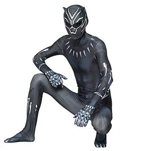 Black Panther Kostuum Outfit Kinderen Volwassenen Bodysuit met Masker Superheld Cosplay Jumpsuit Avenger Halloween Masquerade Party Zentai Pakken voor Jongens Heren,A-115~125cm