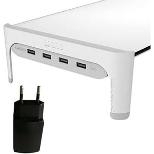 IONQXIDLD Desktop monitor laptop stand space bar anti-slip bureau riser (kleur: wit)