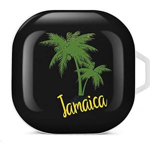 Palm Tree Jamaica Oordopjes Hoesje Compatibel met Samsung Hard Shell Beschermhoes Wit-Stijl