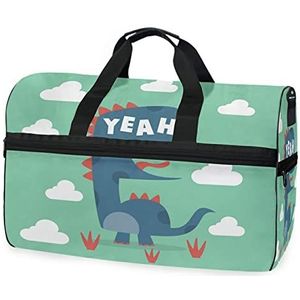 Dinosaurus Dragon Cloud Cartoon Sport Zwemmen Gym Tas met Schoenen Compartiment Weekender Duffel Reistassen Handtas voor Vrouwen Meisjes Mannen