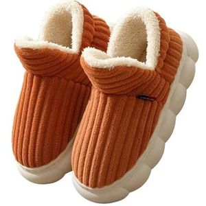 Vrouwen Winter Warme Pluche Katoenen Slippers Dikke Bodem Thuis Slippers Voor Mannen Indoor Outdoor Casual Schoenen, Oranje2, 39 M EU