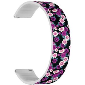 RYANUKA Solo Loop Band Compatibel met Amazfit GTS 4 / GTS 4 Mini/GTS 3 / GTS 2 / GTS 2e / GTS 2 mini/GTS (prachtig tropisch paars) Quick-Release 22 mm rekbare siliconen band band accessoire,