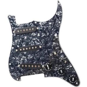 Geladen voorbedrade slagplaat 2 SSS Prewired ST Pickguard 3 Single Coil Pickups Loaded Elektrische Gitaar Pickguard Met Zwart Witte Pickup(Black pearl w black)