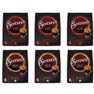 Senseo Koffiepads Probeerpakket Aroma Flavour Mixbox: 2 smaken: Karamel en vanille - 6 stuks (192 pads)