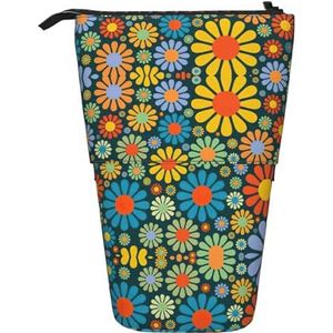 Bxzpzplj Paard Print Etui Telescopische Briefpapier Opbergtas voor School Kantoorbenodigdheden Tieners Jongens, Hippie Patroon, Eén maat