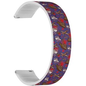 Solo Loop Bandje compatibel met Garmin Vivomove 5/3/HR/Luxe/Sport/Style/Trend, D2 Air/Air X10 (Military Forces Navy Air Force) Quick-Release 20 mm rekbare siliconen band, accessoire, Siliconen, Geen