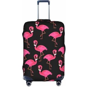 ZhaoYuGoods Mooie Roze Flamingo's Bagage Cover Protector, Bedrukte Bagage Koffer Cover voor Koffer, Grappige Bagage Covers Past 45-81CM Bagage, Wit, S