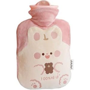 Warmwaterkruikenzak voor meisjes, pluche schouder, handwarmer, warmtepakket, warme buik, instant warm pak, winter, waterverwarmingskussen, warmwaterzak (500 ml 1)