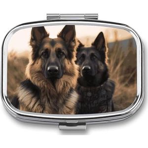 Zitten Hond Pillendoos Pil Case Leuke Pil Organizer Pil Houder Geneeskunde Pil Organizer Pil Container Dagelijkse Pil Organizer Kleine Pillendoos Pil Case voor Portemonnee Pocket
