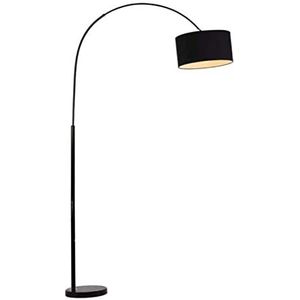 Retro Minimalistische Vloerlamp, Moderne Eenvoudige LED Vloerlamp Klassieke Gebogen Vloer Licht Slaapkamer Woonkamer Marmeren Voet Staande Heldere Leeslamp Woonkamer(Size:Push button)
