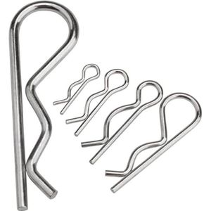 Splitpen, roestvrijstalen splitpennen, splitpennen, trekpenclip, R-vormige veerclip, pen 1,2 mm, 1,5 mm, 1,6 mm, 1,8 mm, 2 mm, 3 mm, 4 mm, 5 mm diameter, bevestigingsmateriaal for het repareren van au