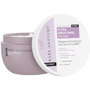 Bare Anatomy Ultra Smoothing Hair Mask | Restores Smoothing & Texture by 27% | Deep Conditioning with Carbohydrate Complex & Niacinamide | For Dry & Frizzy Hair | Sulphate & Paraben Free | For Women & Men | 250 Gm