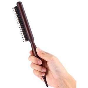 Yosoo Haarborstel van wildzwijnharen met houten handvat, kappersgereedschap voor kapperskam, bruin