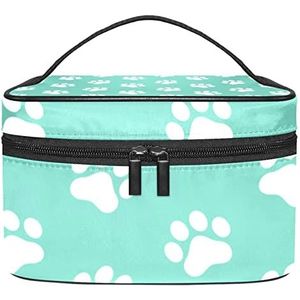 Make-up Organizer Bag, Reizen Make-up Tas Organizer Case Draagbare Cosmetische Tas voor Vrouwen en Meisjes Toiletartikelen Hond Poot, Meerkleurig, 22.5x15x13.8cm/8.9x5.9x5.4in