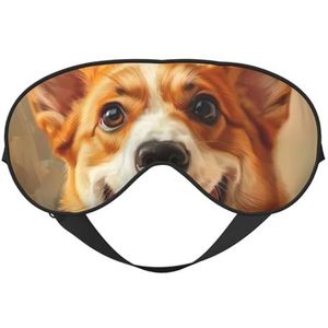 Leuke Corgi Slaap Eye Mas Bijgewerkt Ontwerp Licht Blokkerende Night Eye Blinder Mannen Vrouwen Shift Werk Reizen