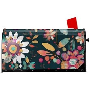PULaif Kleurrijke Boho Bloemen Brievenbus Covers Magnetische Post Box Cover Wraps Standaard Maat 51x45 Inch voor Tuin Yard Decor