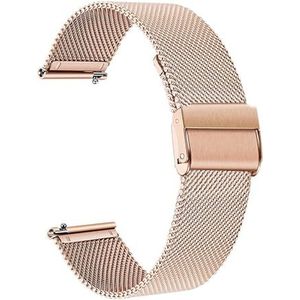 LUGEMA Milanese Roestvrijstalen Horlogeband Compatibel Met Garmin Vivomove HR 3 3S / Vivoactive 4 4S 3 / Venu 2 2S Sq/Luxe Stijl Horlogebandriem (Color : Rose Gold, Size : Garmin Style)