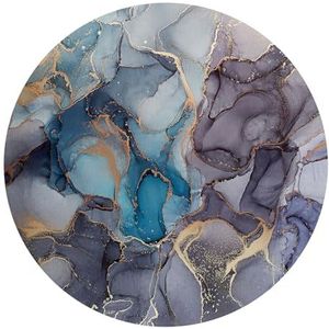 DEQORI Rond wandbehang, zelfklevend, diameter 100 cm, stijlvol inkteffect, textielcanvas, verwijderbaar, decoratief en vormvast, voor woonkamer, kantoor, hal of kinderkamer