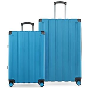 Hauptstadtkoffer Q-Damm - hardcase trolley, TSA, 4 wielen, blauw, Koffer-Set (M+L), Kofferset