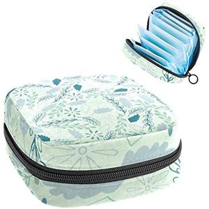 Maandverband Opbergtas,Draagbare maandverband Opbergzak,bladeren, Meerkleurig, 4.7x6.6x6.6 in/12x17x17 cm
