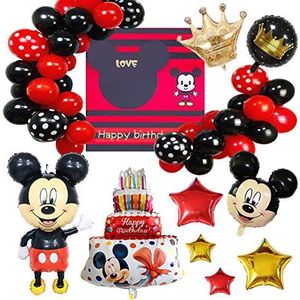 Mickey feestaccessoires, Mickey Party ballonnen, Mickey Poster, kinderverjaardagsfeest, decoratie, ballonnen, verjaardagsfeest, decoratie, hangende Mickey aluminiumfolie ballonnen