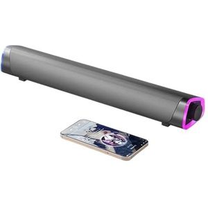 4D Computer Speaker Bar Stereo Sound Subwoofer Bluetooth Speaker for Macbook Laptop Notebook PC Muziekspeler Bedrade Luidspreker(Bluetooth Black)