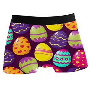 GISPOG Kleurrijke Pasen Eieren Mannen Boxers Slips Man Ondersteuning Ondergoed Stretch Lage Rise Boxer Korte Trunks, 1 kleur, L