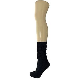 YIJIANUO Kniekousen voor dames, stijlvolle en comfortabele scrunch crew-sokken, 1 paar, Antraciet, 5-10