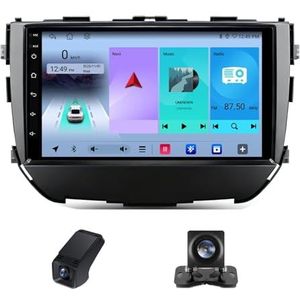Draadloze Carplay Android 14 Autoradio 2 Din 9 inch autoradio geldt voor Suzuki Vitara Brezza 2016-2019 met Android Auto GPS-navigatie WIFI 9 inch met Bluetooth/Achteruitrijcamera(X1)