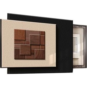 Deksel stroomonderbrekerkast, decoratieve schakelkastafdekking, meterkastafdekking, duw-trek, eenvoudig te openen en te sluiten, for thuis, woonkamer, slaapkamer(Black,70x50cm)