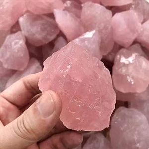 Natuurlijke rozenkwarts kristal trommelsteen 100g-700g voor woondecoratie NaturalReiki decoratie huishoudelijke XZEGJMEO (kleur: 1 st 100 g-180 g)
